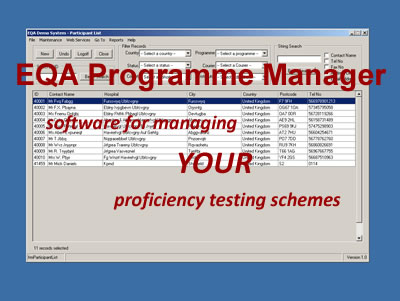 EQA Programme Management Software for proficiency testing, external quality assessment, interlaboratory comparison organisers